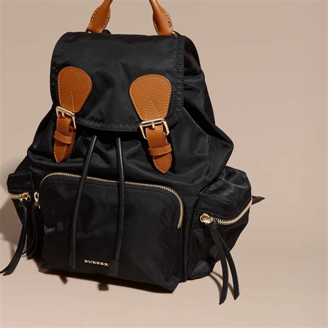 leather burberry backpack|Burberry medium rucksack backpack.